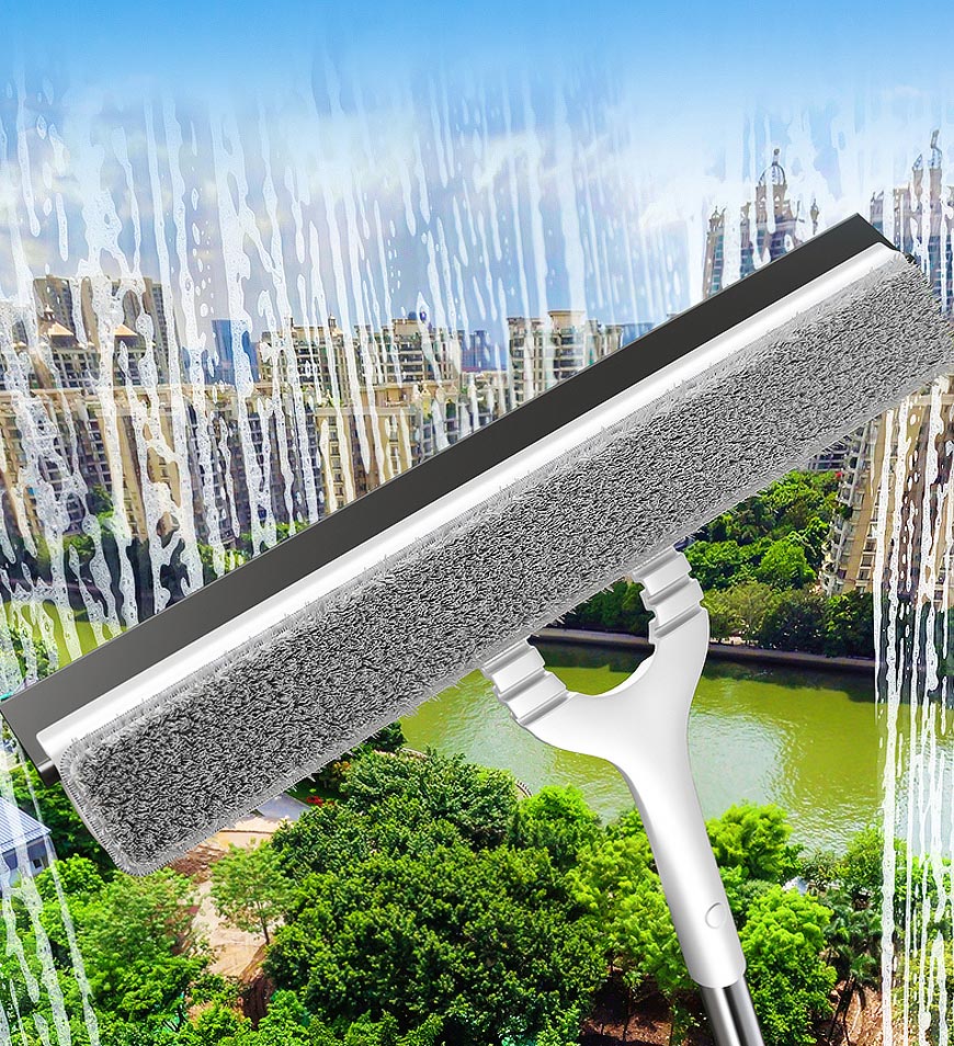 MIVLINA® 2 In 1 Window Cleaning Combo Tool With 43 Inch Extension Pole Z34