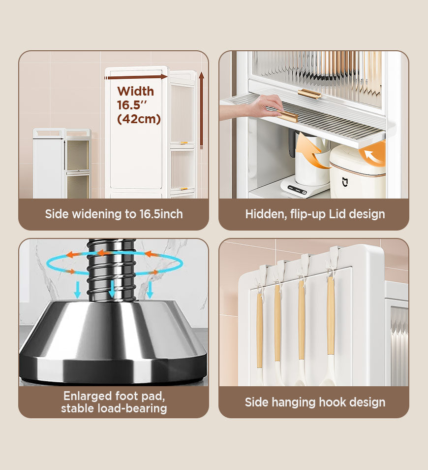 MIVLINA® 6 Layer Slim Kitchen Metal Utility Storage Cabinet F239
