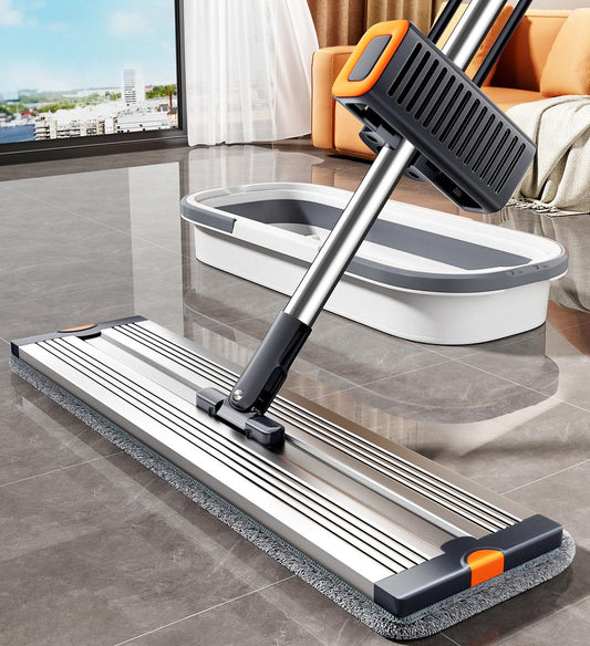 MIVLINA® Rotating Large Flat Mop Set With Dewatering Scraper Z147