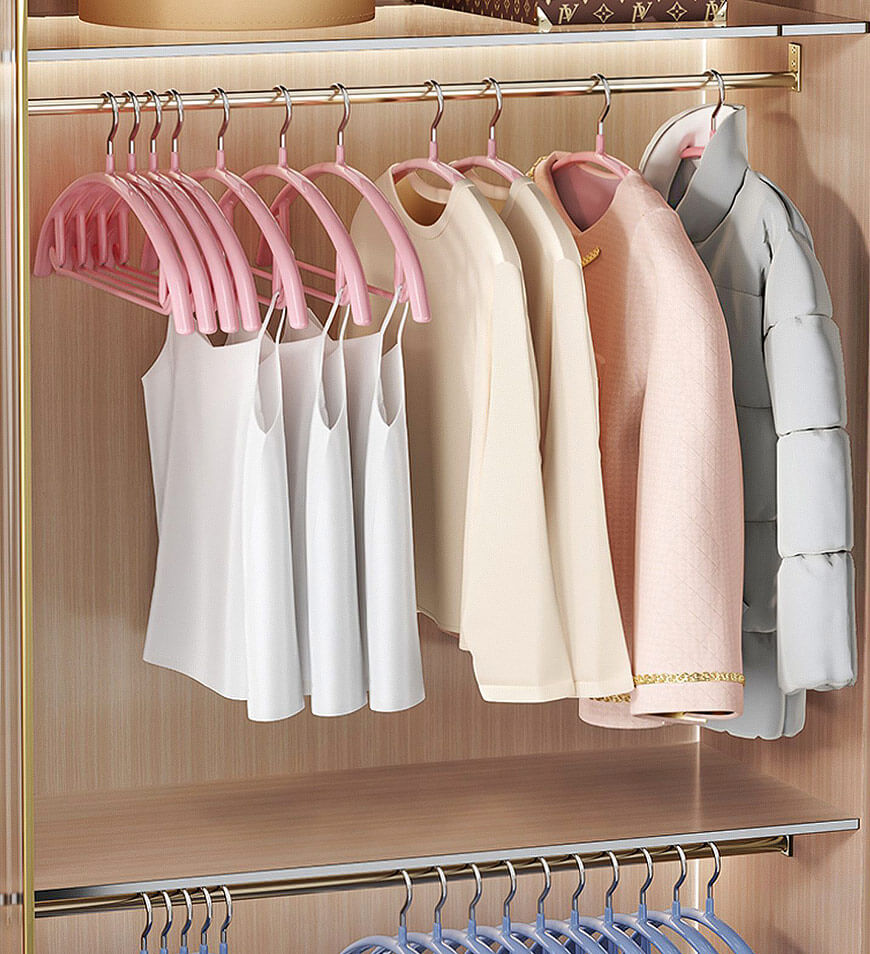 MIVLINA®16.5 " Non-Slip Space Saving Hangers in Rainbow Colors