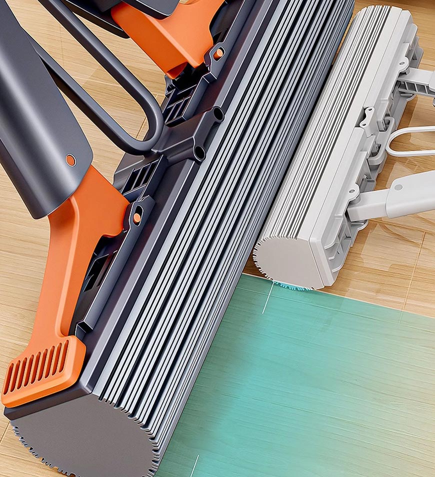 MIVLINA® Upgraded Wing Self Squeeze Spong Mop With 2 Refills Z176