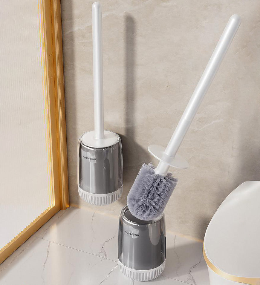 MIVLINA® Wall Mounted Or Standing Toilet Bowl Brush And Holder Set With Fine Bristles Z200