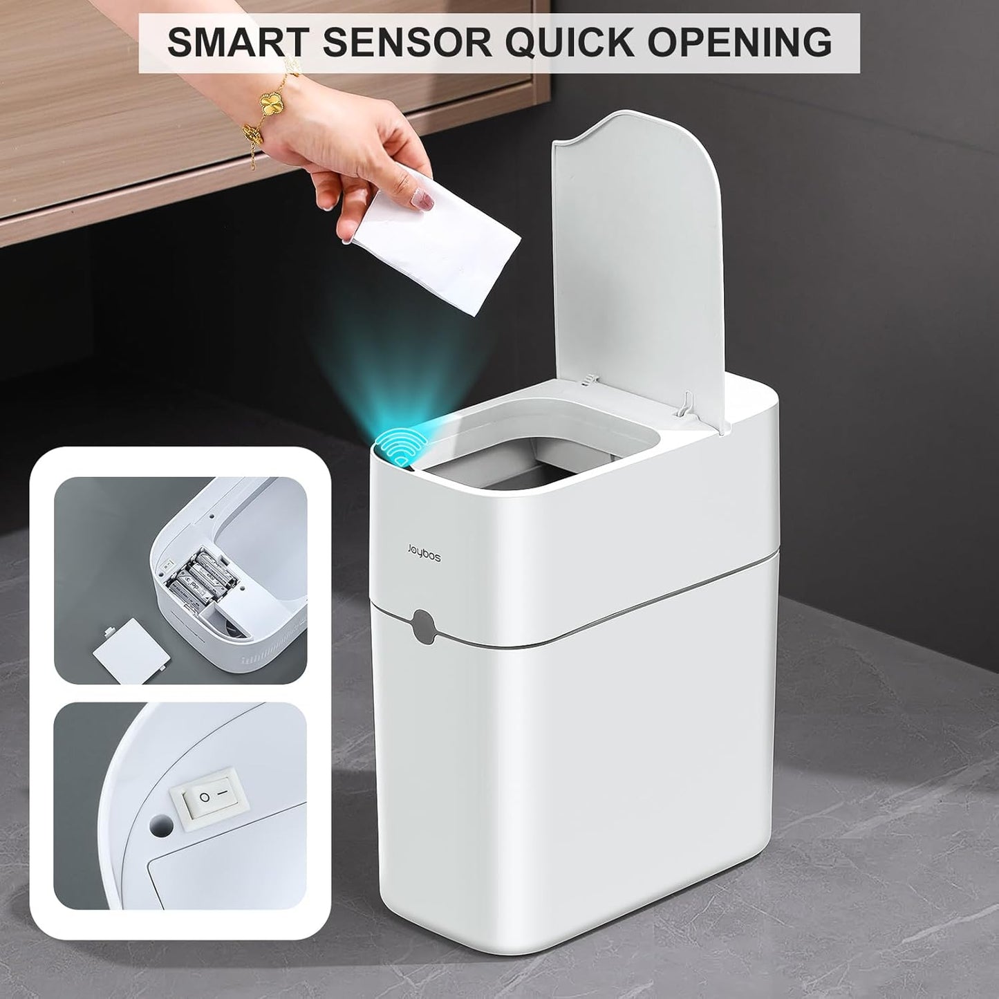 MIVLINA® (US ONLY)3.5 Gallon Smart Adsorption Trash Can