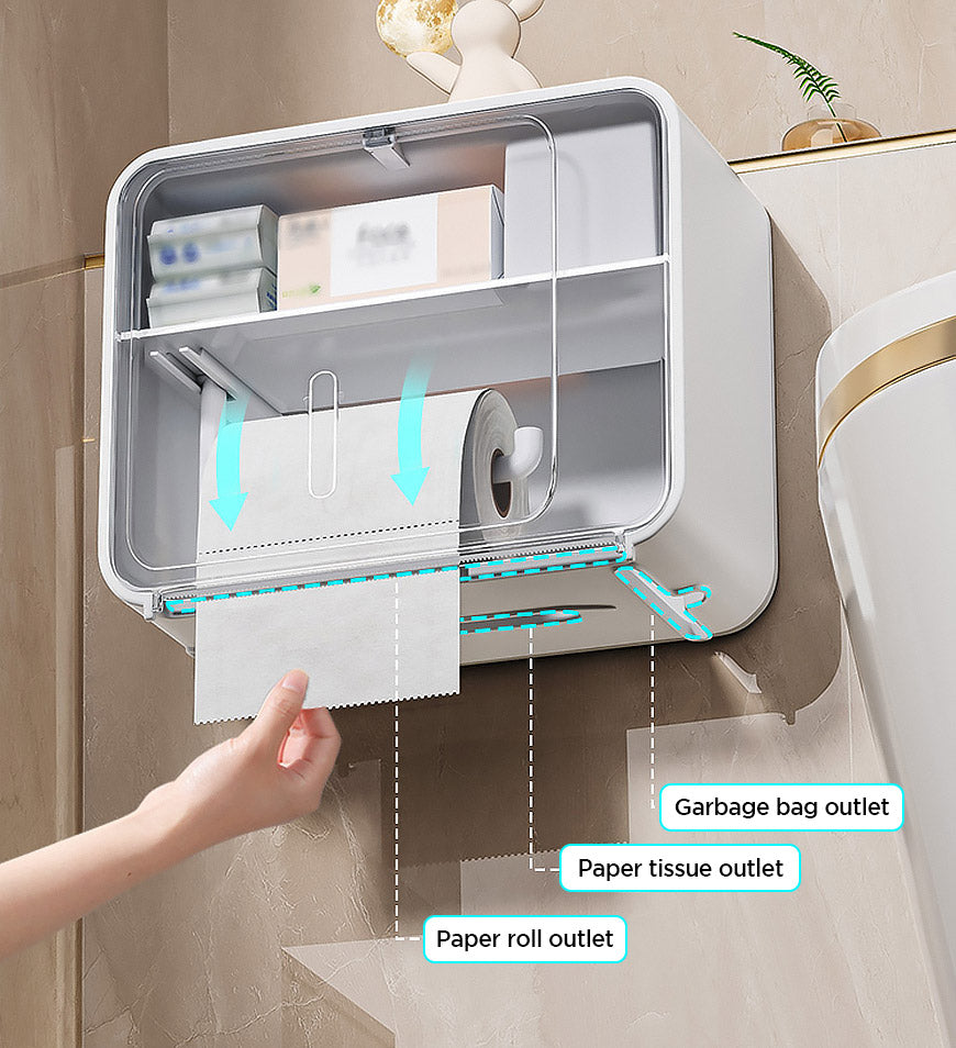 MIVLINA®Toilet Paper Storage Box with Drawer and Phone Holder Z142