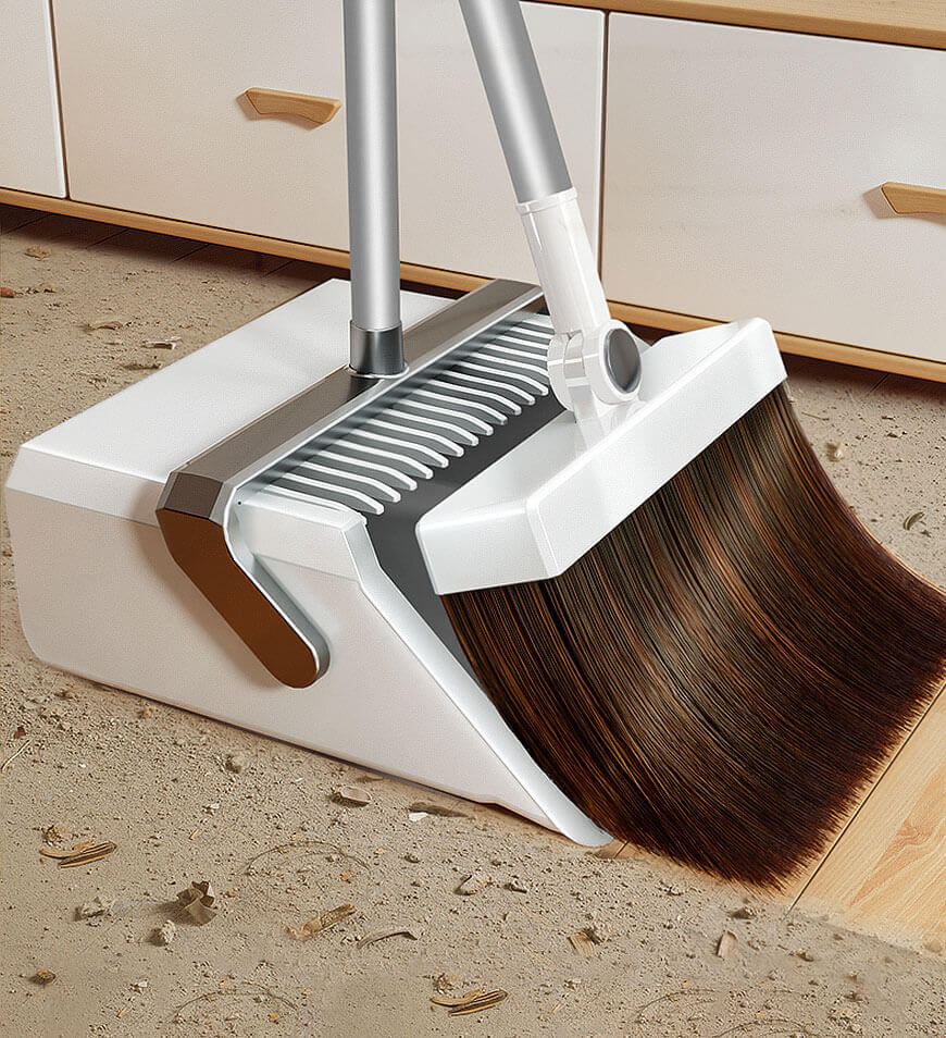 MIVLINA® Broom and Windproof Dustpan with Adjustable Handle