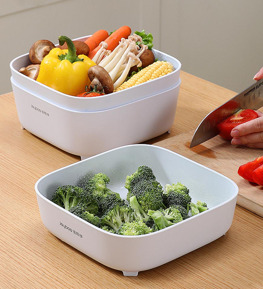 MIVLINA® 4 Pieces Portable Drain Basket for Draining Vegetables Fruits Z25