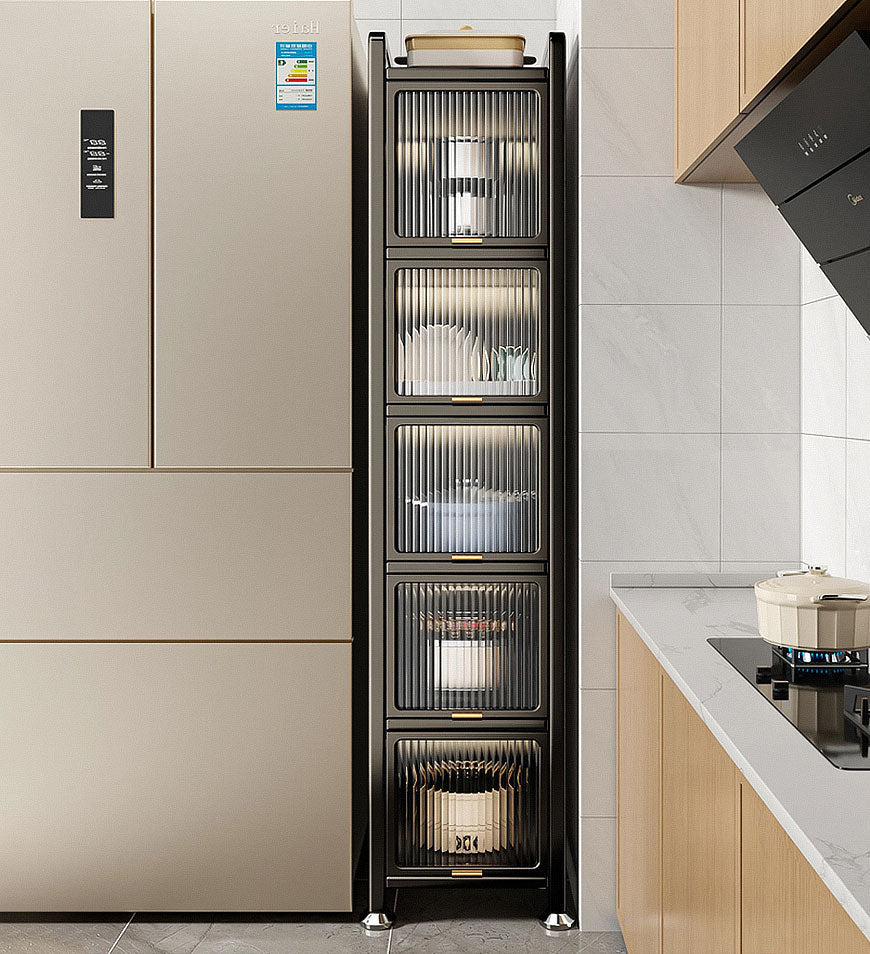 MIVLINA® 6 Tiers Upgrade Narrow Multifunction Metal Kitchen Storage Cabinet F217