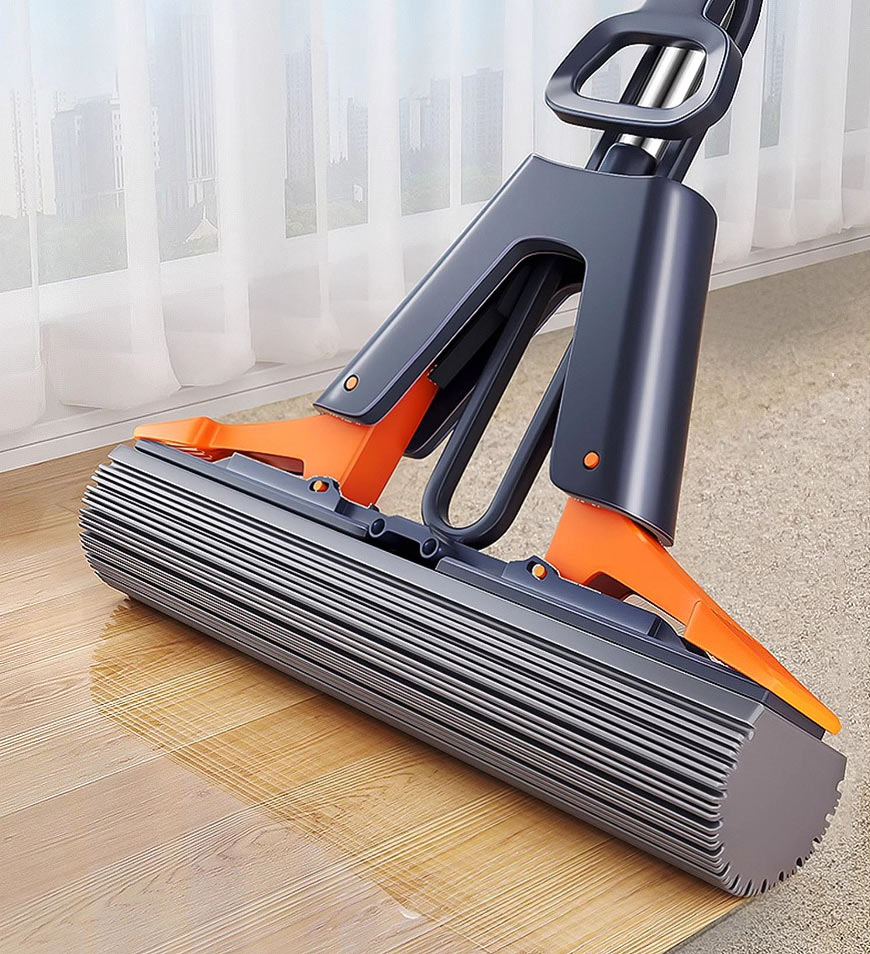 MIVLINA® Upgraded Wing Self Squeeze Spong Mop With 2 Refills Z176