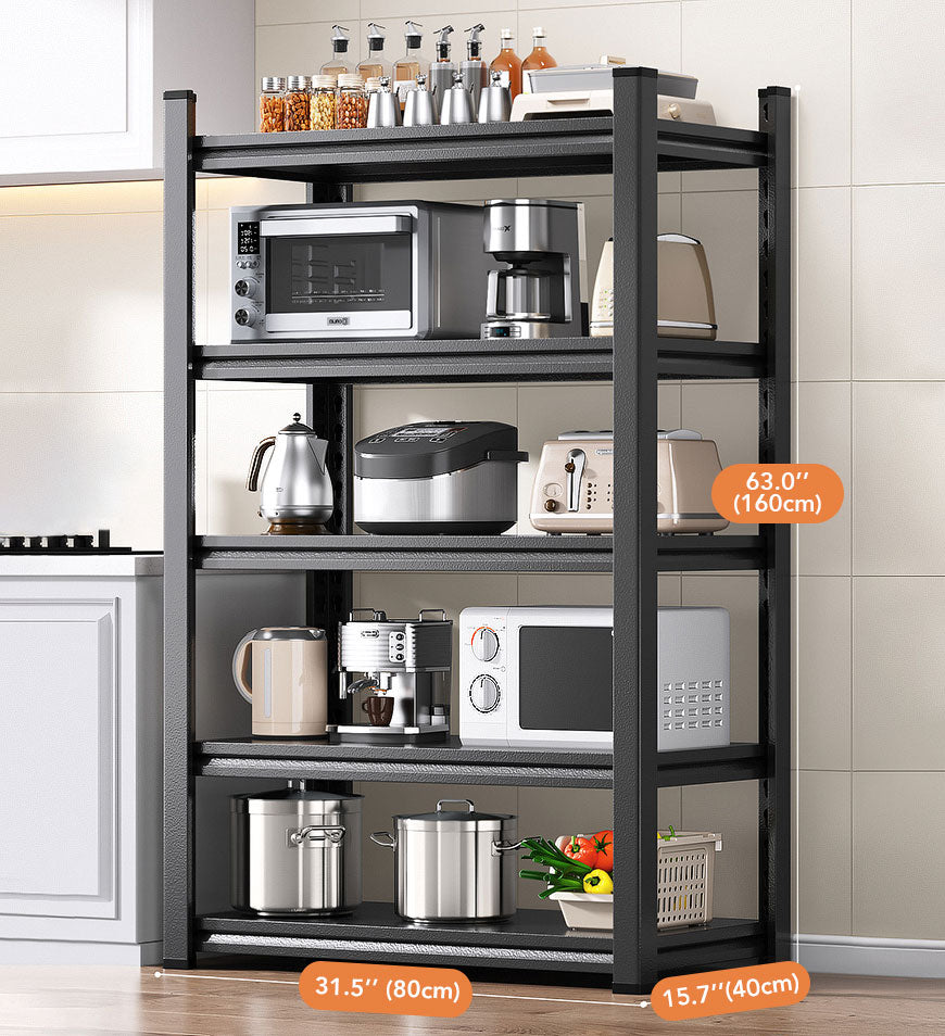 MIVLINA® 5-Layer Heavy-duty Metal Shelves Black F34