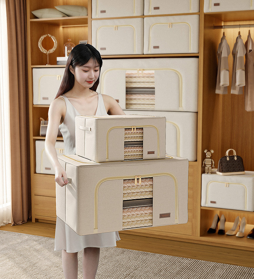 MIVLINA® Cotton Foldable Clothes Storage Box