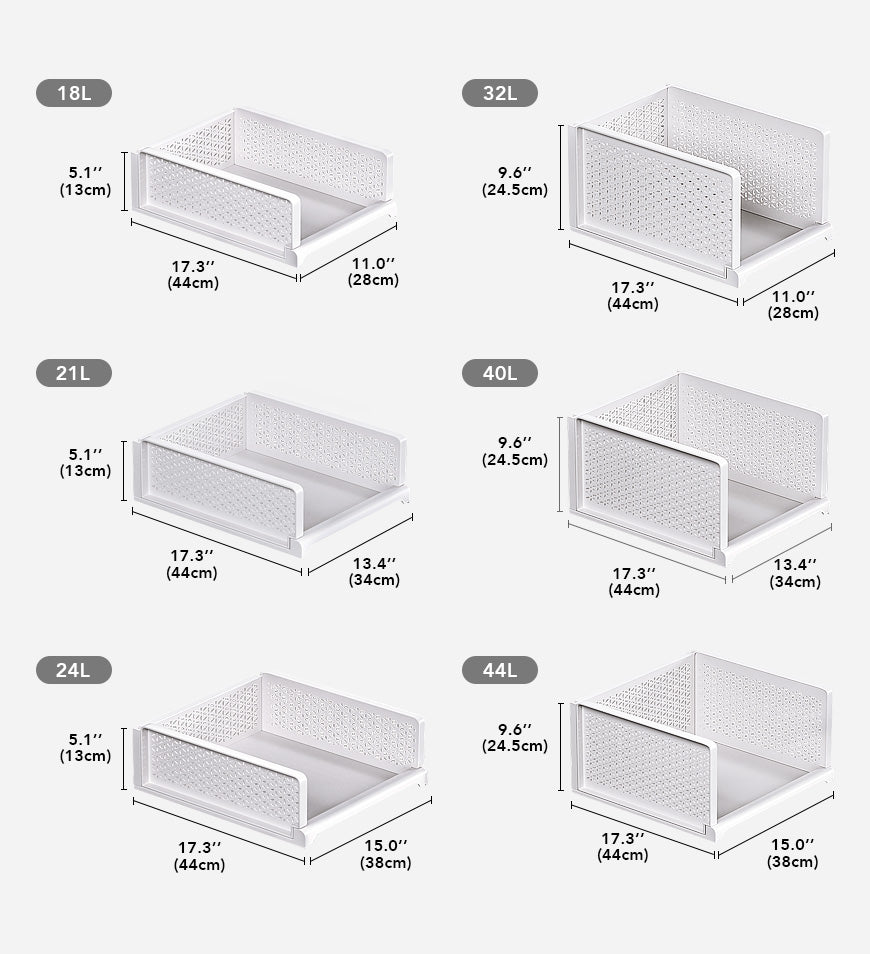 MIVLINA® Stackable Storage Basket Foldable Closet Organizers F243