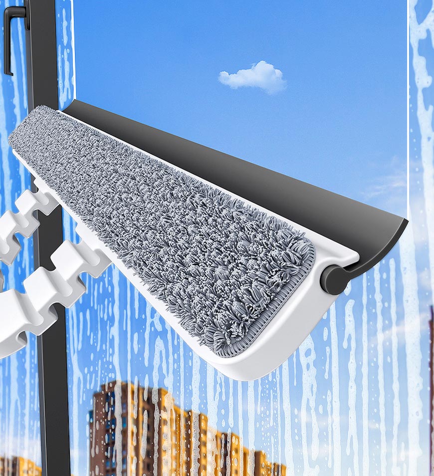 MIVLINA® 2 In 1 Window Cleaning Combo Tool With 43 Inch Extension Pole Z34