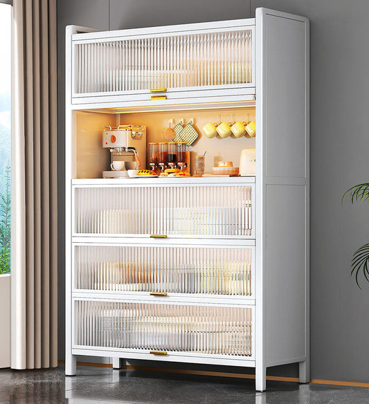 MIVLINA® Upgraded Larger Heavy Metal Kitchen Storage Cabinet F238
