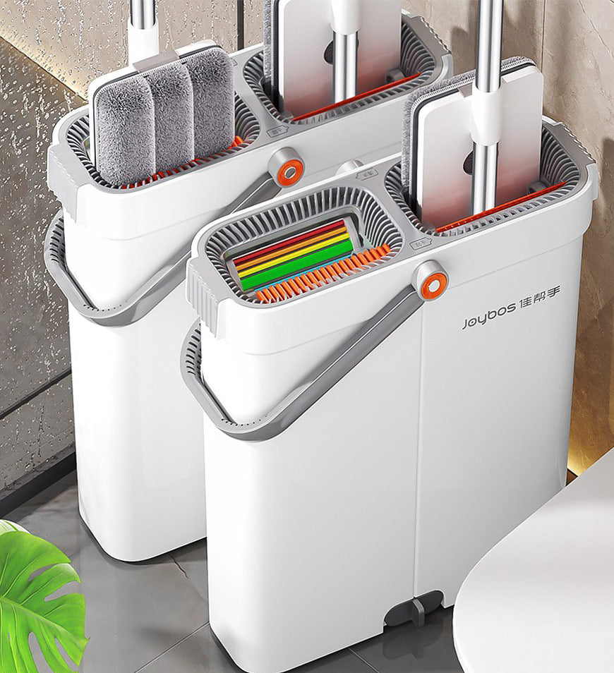 MIVLINA® 16" Large Flat Mop and Bucket With 4 Upgrade Wringer System Z88