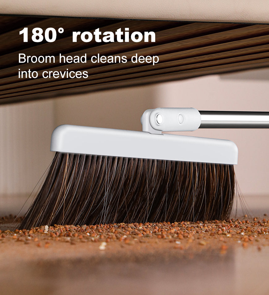 MIVLINA® Broom and Dustpan Set with 130 cm Adjustable Long Handle Z158