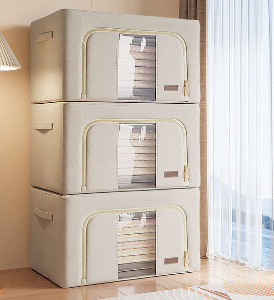 MIVLINA® Cotton Foldable Clothes Storage Box