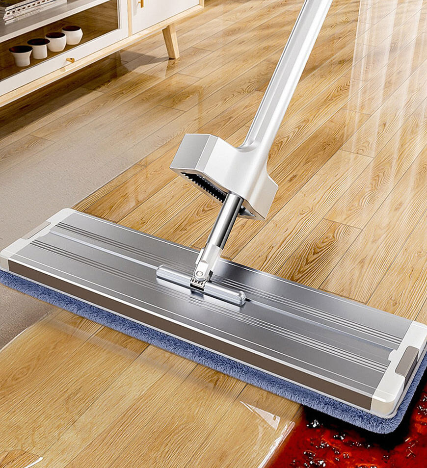 MIVLINA® 16" Microfiber Mop Floor Cleaning System with 4 Mop Pads