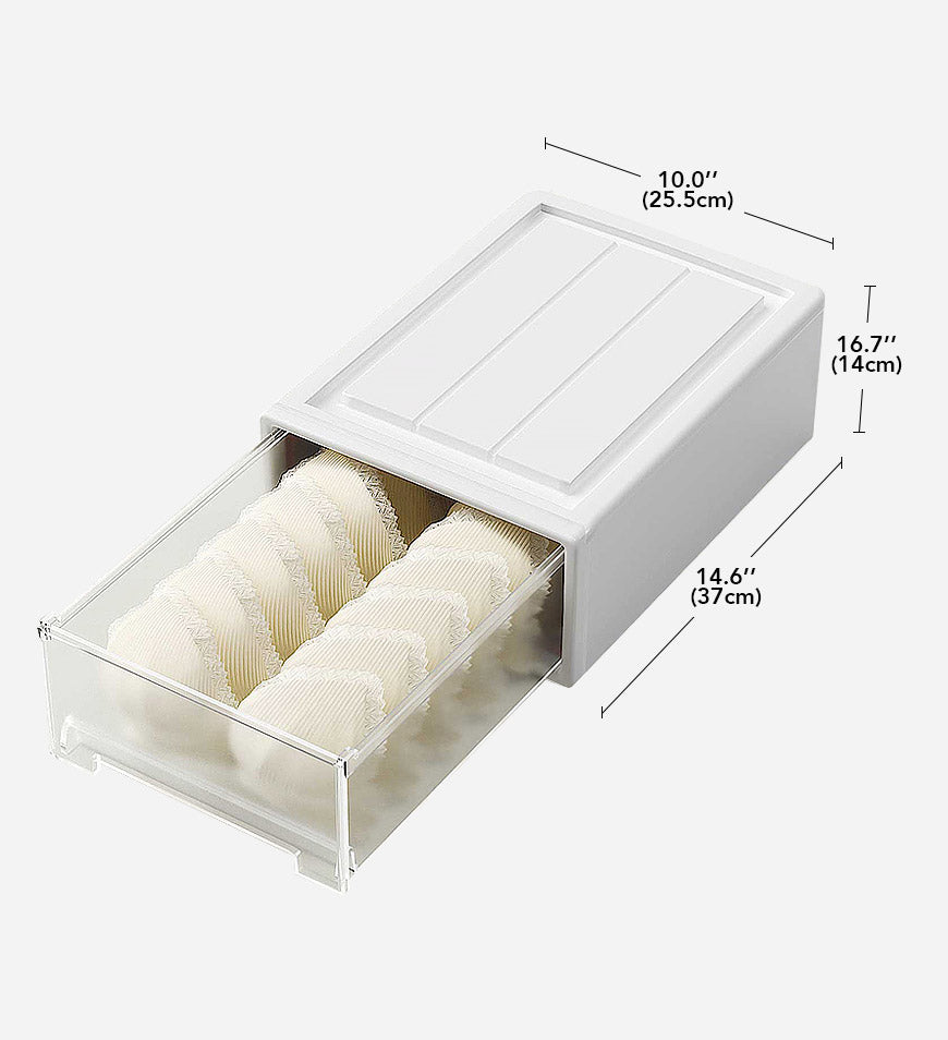 MIVLINA® Clear Drawer Sock Underwear Organizer Box without divider