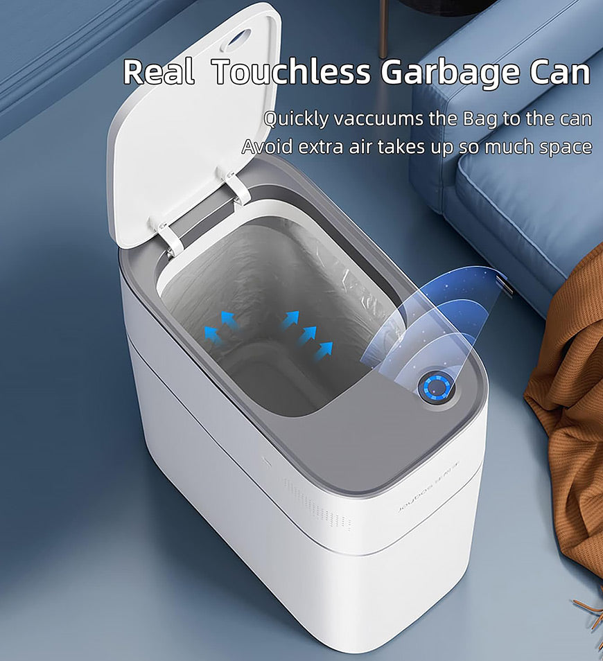 MIVLINA® Automatic Adsorption Touchless Motion Sensor Bathroom Trash Can with Lid