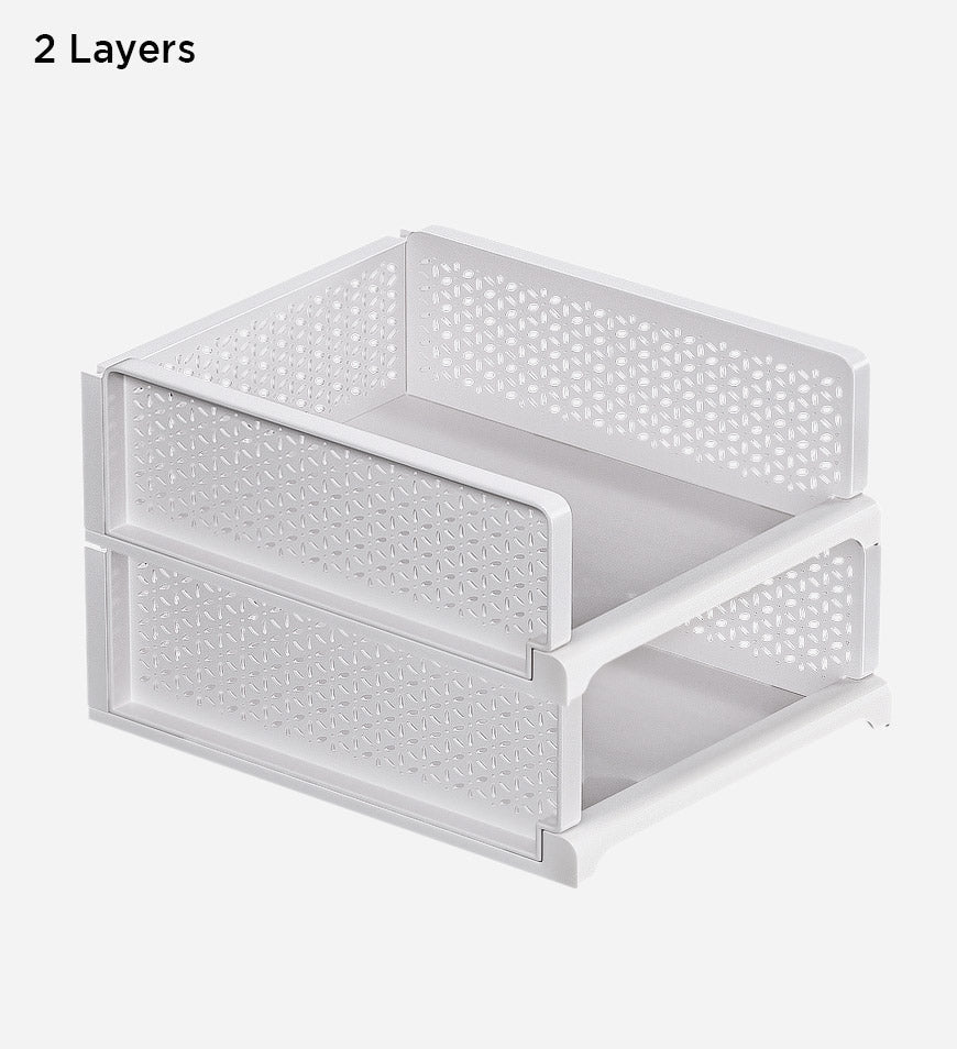 MIVLINA® Stackable Storage Basket Foldable Closet Organizers