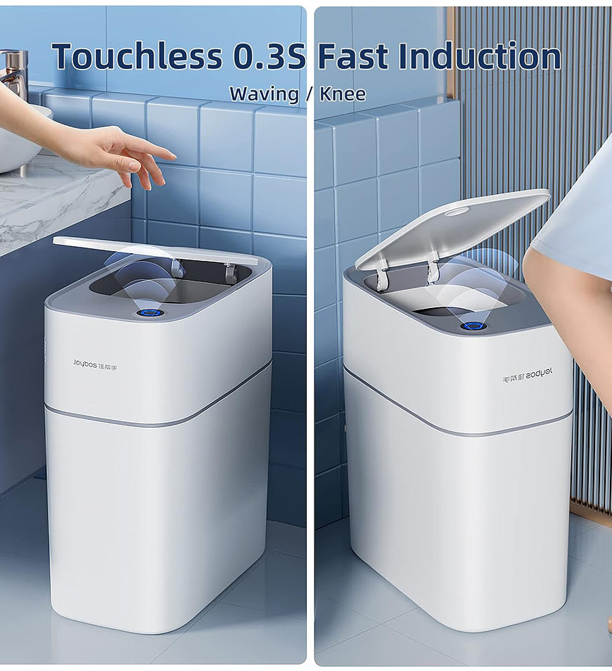 MIVLINA® Automatic Adsorption Touchless Motion Sensor Bathroom Trash Can with Lid