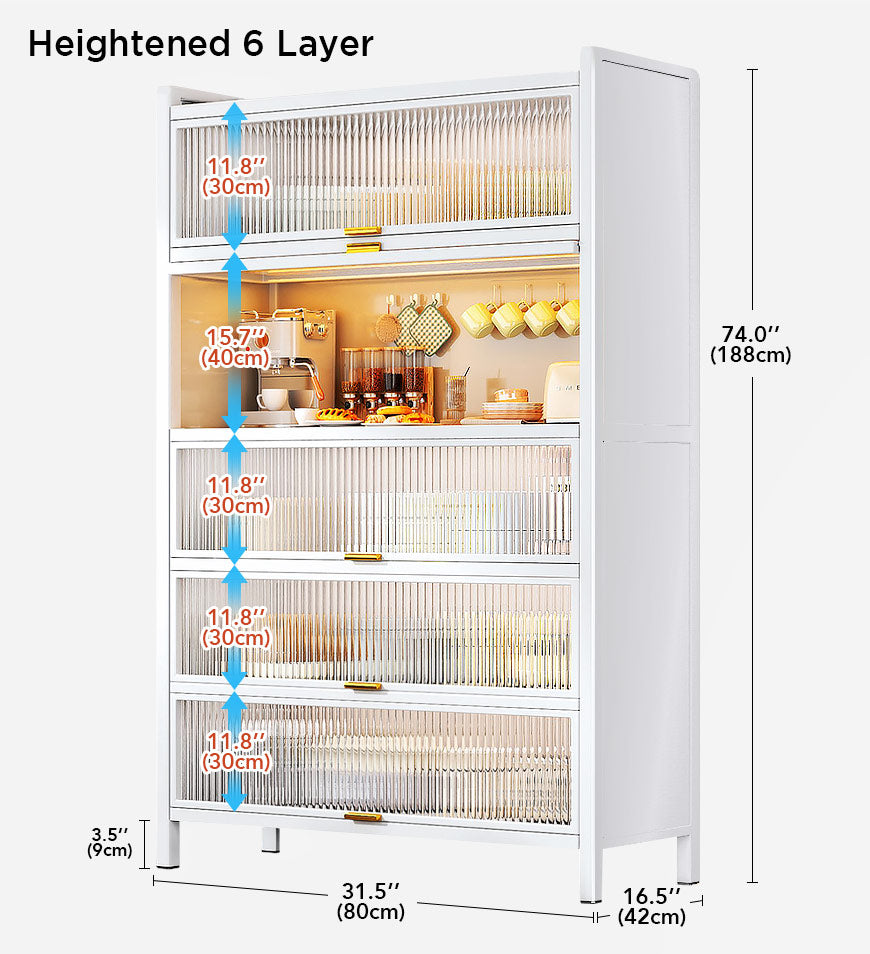 MIVLINA® Upgraded Larger Heavy Metal Kitchen Storage Cabinet F238