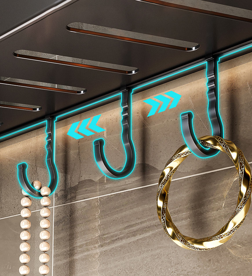 MIVLINA® 3 Tier Wall Mounted Bathroom Metal Storage Rack Punch Free F205