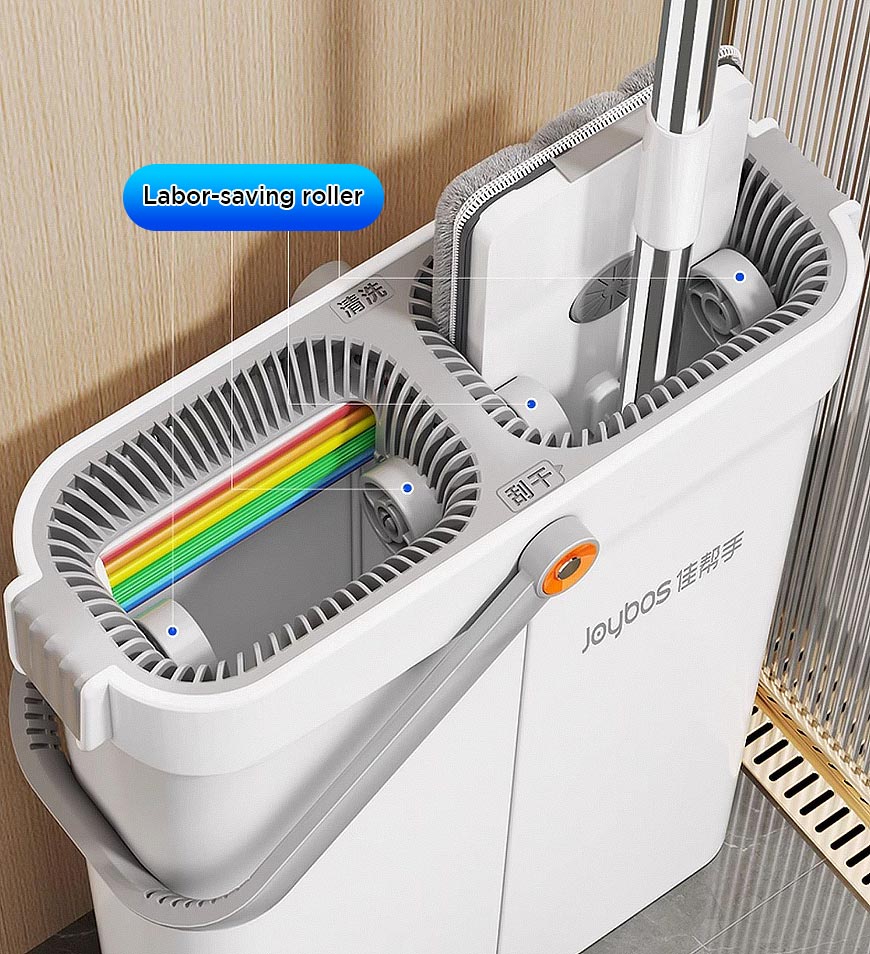 MIVLINA® 2 Pcs Large Flat Floor Mop and Bucket Set With Upgrade Wringer Set Z41