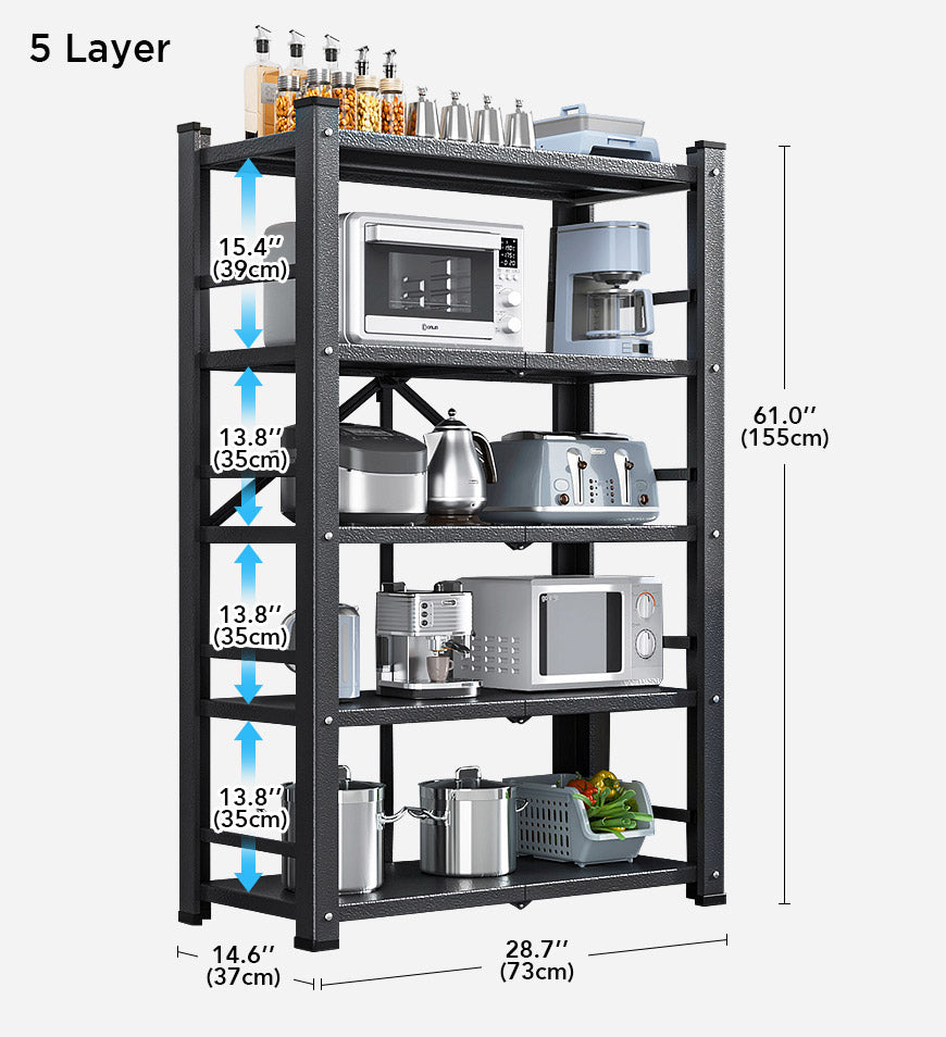 MIVLINA® 5-Tier Kitchen Unit Heavy Duty Metal Storage Shelves F88