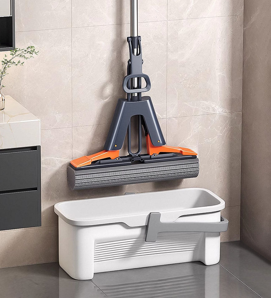 MIVLINA® Upgraded Wing Self Squeeze Spong Mop With 2 Refills Z176