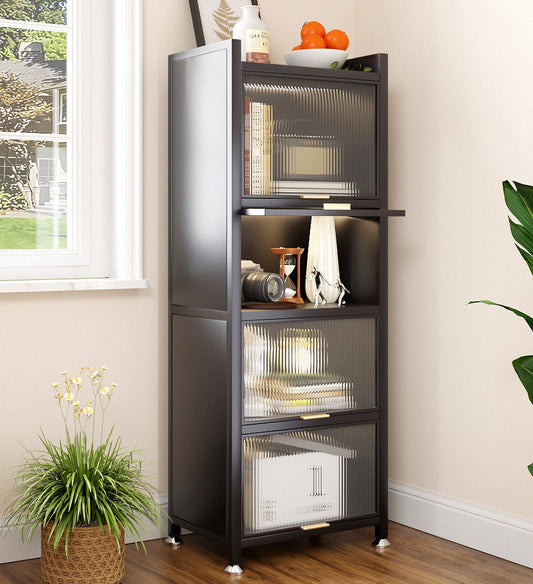 MIVLINA® 5 Tiers Narrow Multifunction Dustproof Metal Kitchen Storage Cabinet F85