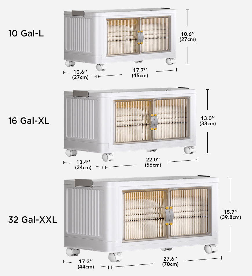 MIVLINA® Stackable Storage Bins with Lids and Doors