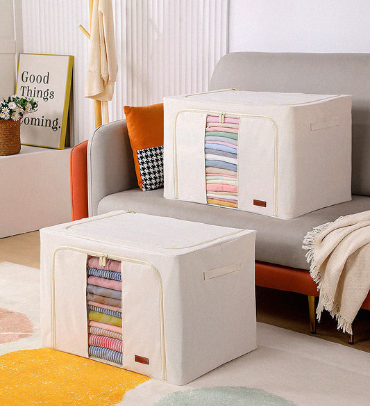 MIVLINA®Steel Frame Storage Bins with Reinforced Handle and Clear Window