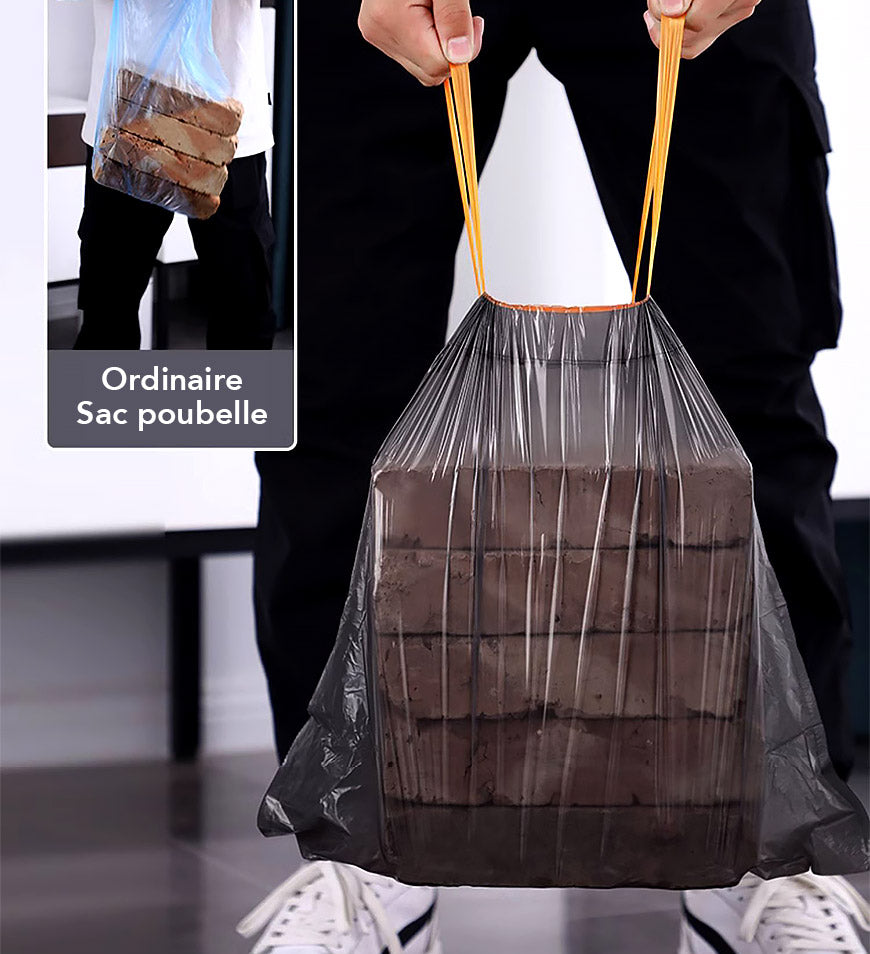 MIVLINA® Black Trash Bag with Drawstring Z20