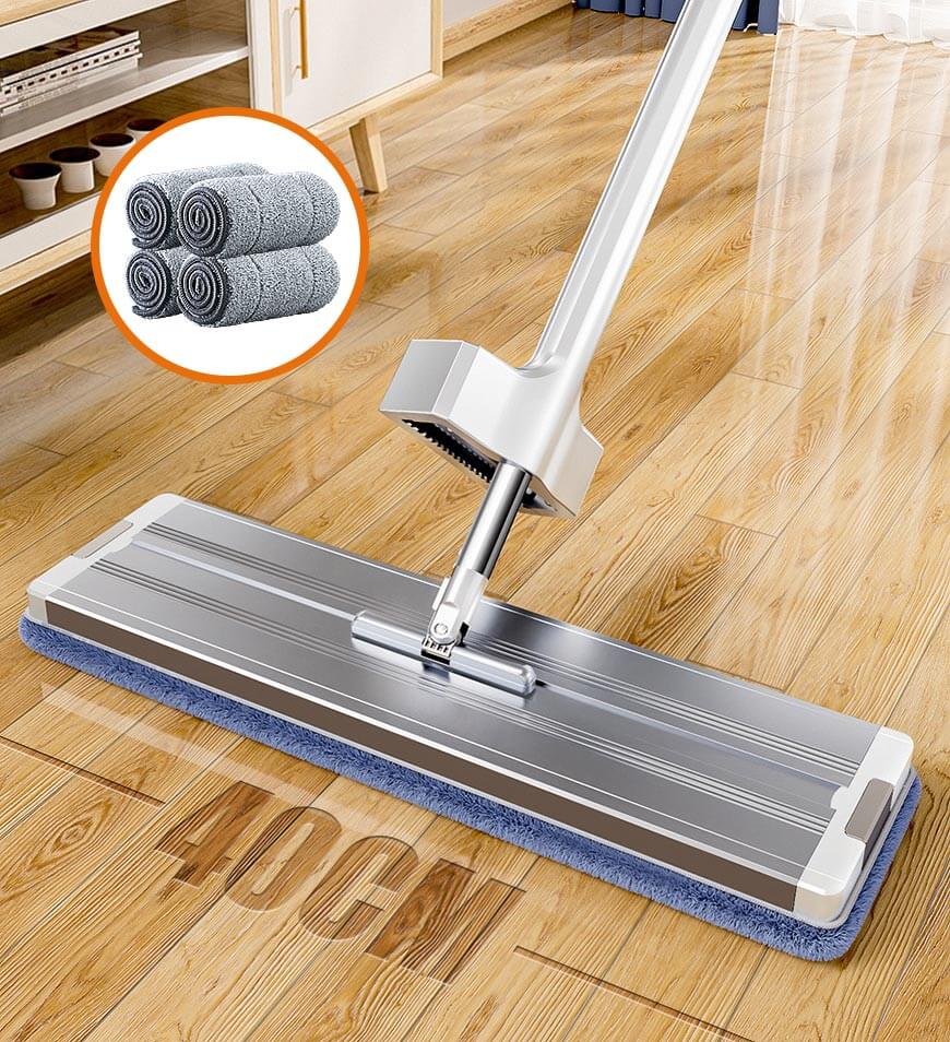 MIVLINA® 16" Microfiber Mop Floor Cleaning System with 4 Mop Pads