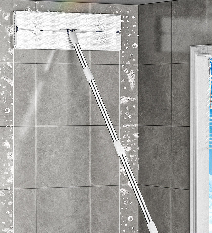 MIVLINA® Upgrade 2+2 Scrapers 16" Large Flat Mop and Bucket System Z84