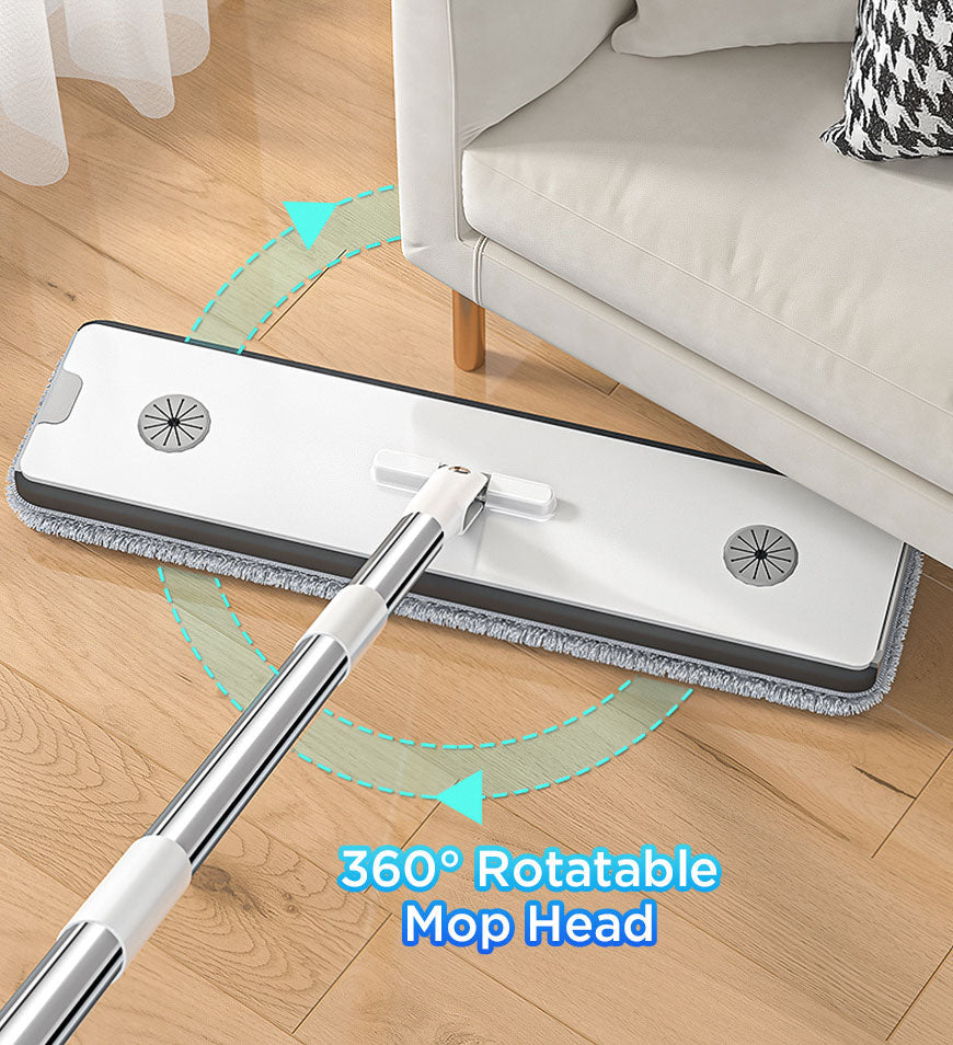 MIVLINA®Flat Floor Mop and Bucket Set with Aluminum Handle