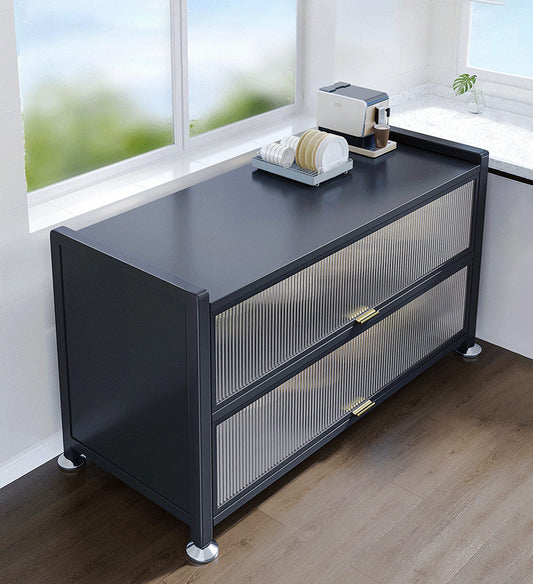 MIVLINA® 3Tier Metal Freestanding Sideboard Storage Cabinet With Door F97