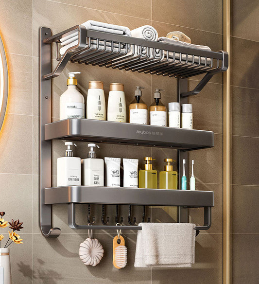 MIVLINA® 3 Tier Wall Mounted Bathroom Metal Storage Rack Punch Free F205