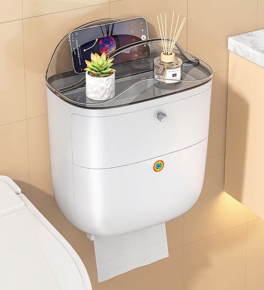 MIVLINA®Punch Free Multifunction Waterproof Wall Mounted Tissue Box z120