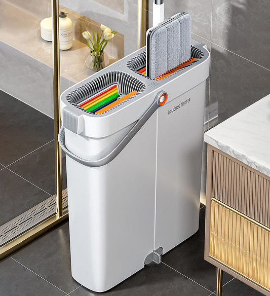 MIVLINA® 16" Large Flat Mop and Bucket With 4 Upgrade Wringer System Z88