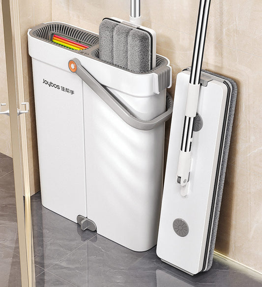 MIVLINA® 2 Pcs Large Flat Floor Mop and Bucket Set With Upgrade Wringer Set Z41