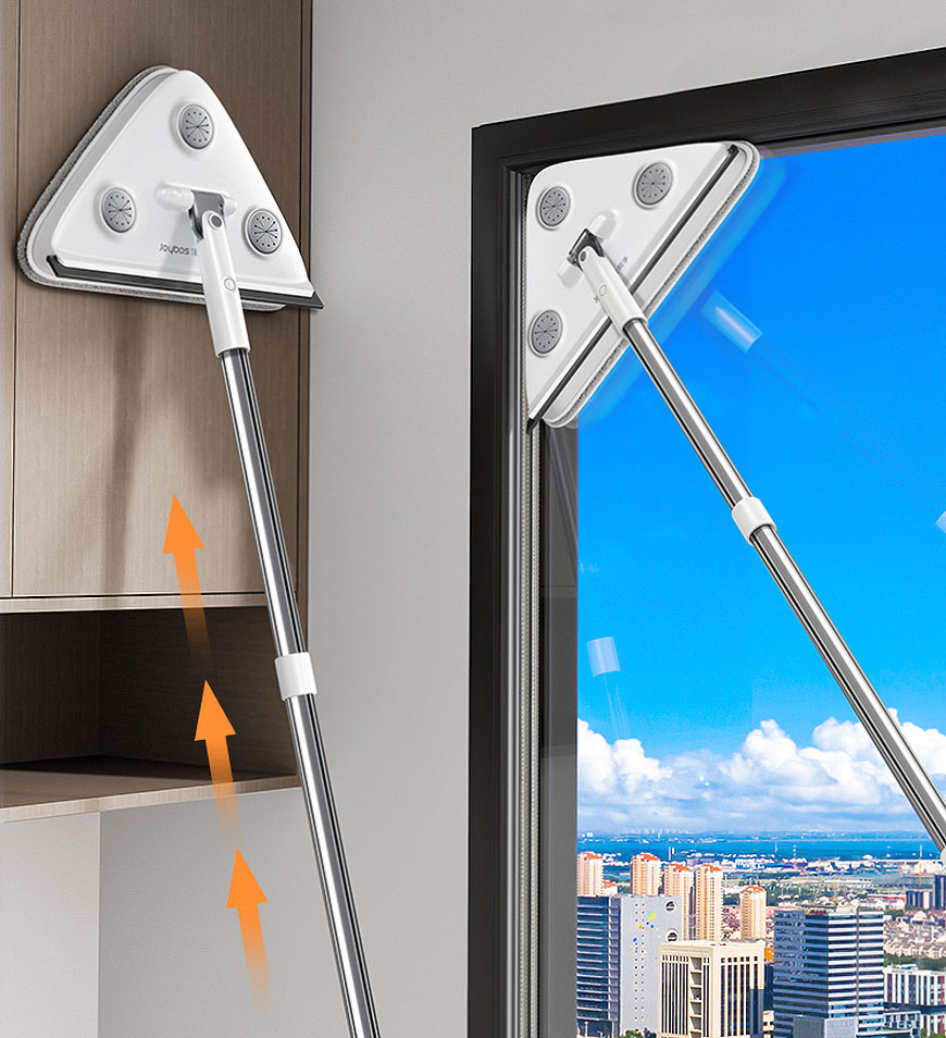 MIVLINA® 65 Inches Rotating Triangle Wall Mop Cleaner With Window Squeegee Z20
