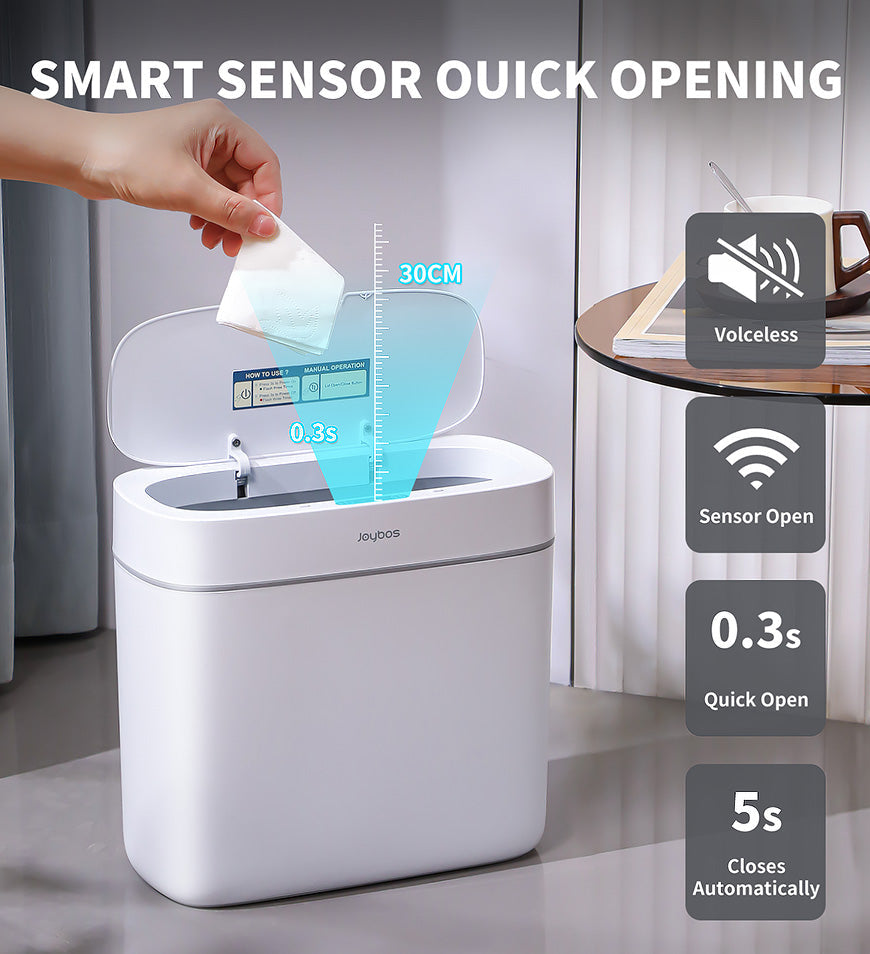 MIVLINA® 2.5Gal Automatic Trash Can Waterproof Narrow Bathroom Z70
