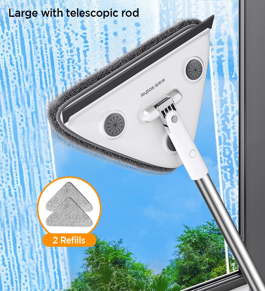 MIVLINA® 65 Inches Rotating Triangle Wall Mop Cleaner With Window Squeegee Z20