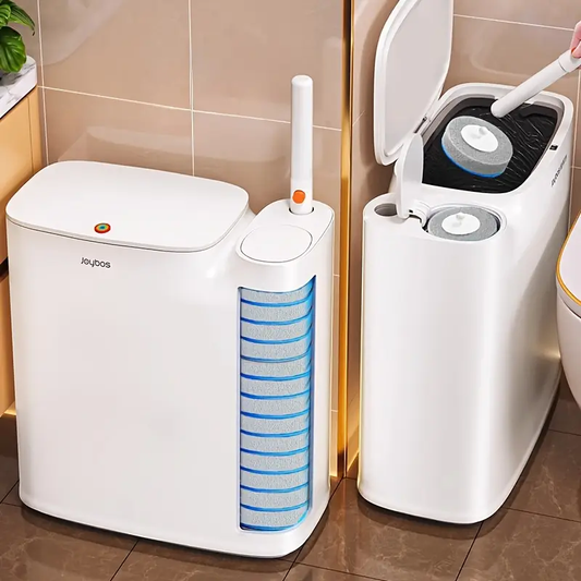 MIVLINA® 2 In 1 Slim Bathroom Trash Can With Toilet Brush Z32