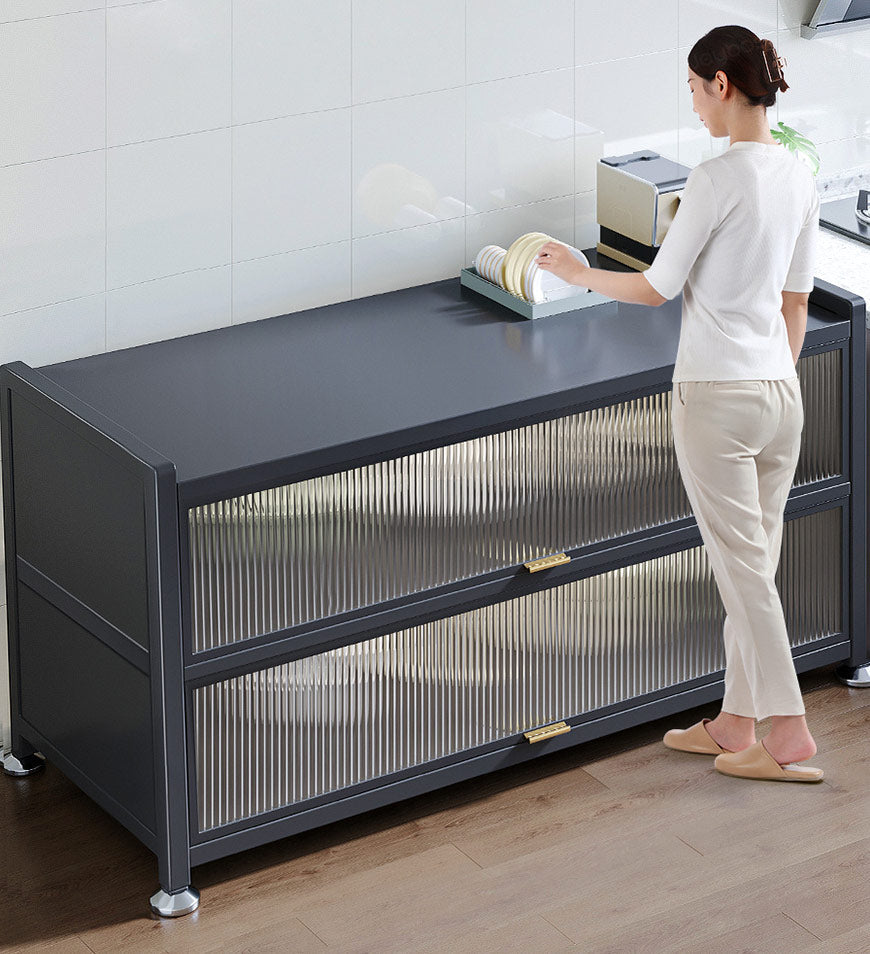 MIVLINA® 3Tier Metal Freestanding Sideboard Storage Cabinet With Door F97