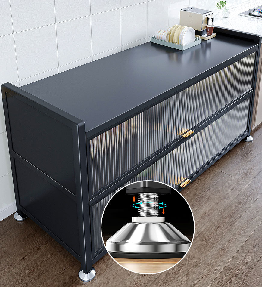 MIVLINA® 3Tier Metal Freestanding Sideboard Storage Cabinet With Door F97