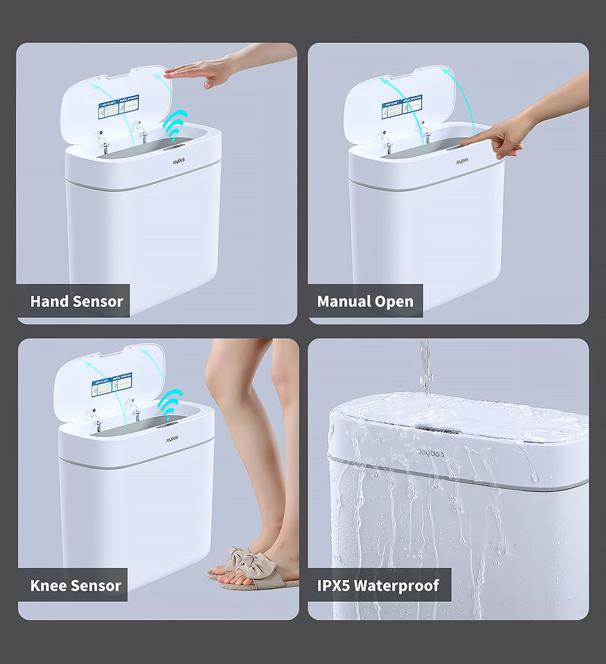 MIVLINA® 2.5Gal Automatic Trash Can Waterproof Narrow Bathroom Z70