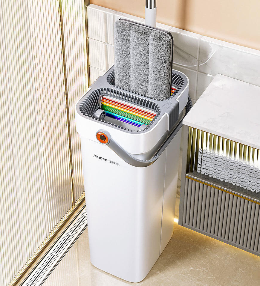 MIVLINA® Upgrade 2+2 Scrapers 16" Large Flat Mop and Bucket System Z84